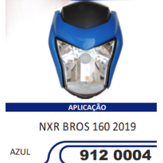 Carenagem Farol Completa Compatível NXR-160 Bros ESDD 2019 (Azul) Sportive